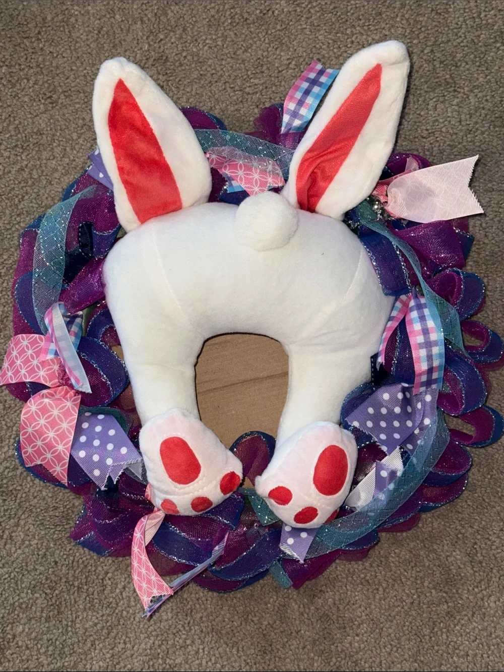 Handcrafted Bunny Wreath!